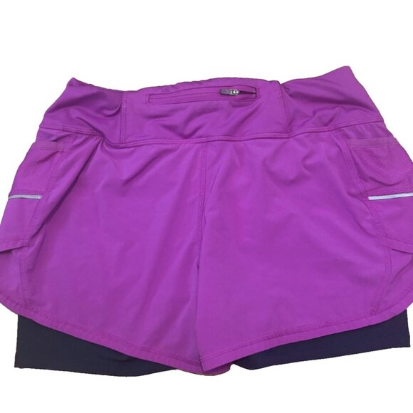 Athleta Ready Set 2 in 1 Short 4" Running - Jazzy Purple/Navy - Womens Size XS - Picture 3 of 5